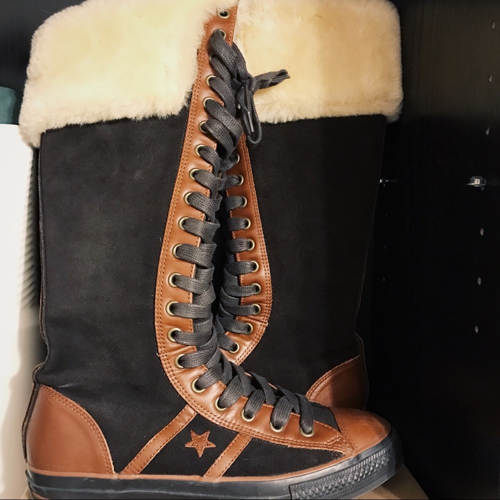 Converse Lace up boots. Never worn. 1 of a kind